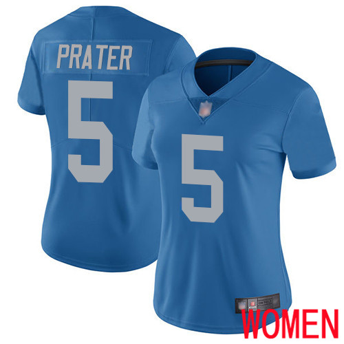 Detroit Lions Limited Blue Women Matt Prater Alternate Jersey NFL Football #5 Vapor Untouchable->women nfl jersey->Women Jersey